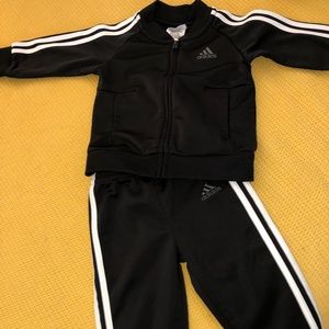 Adidas black track suit 12 months